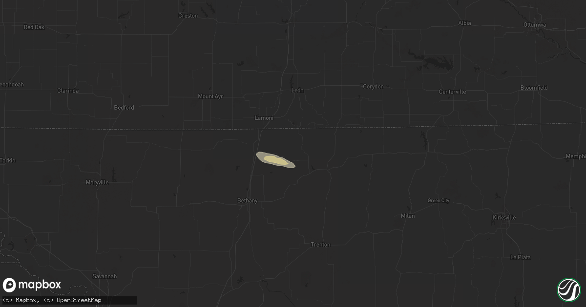 Hail map in Cainsville, MO on March 27, 2025
