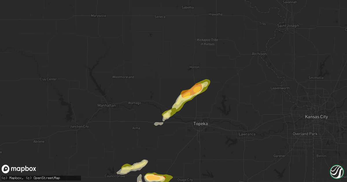 Hail map in Delia, KS on March 27, 2025