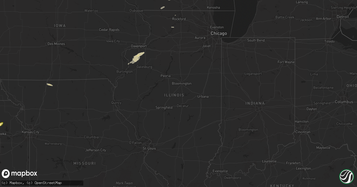 Hail map in Illinois on March 27, 2025