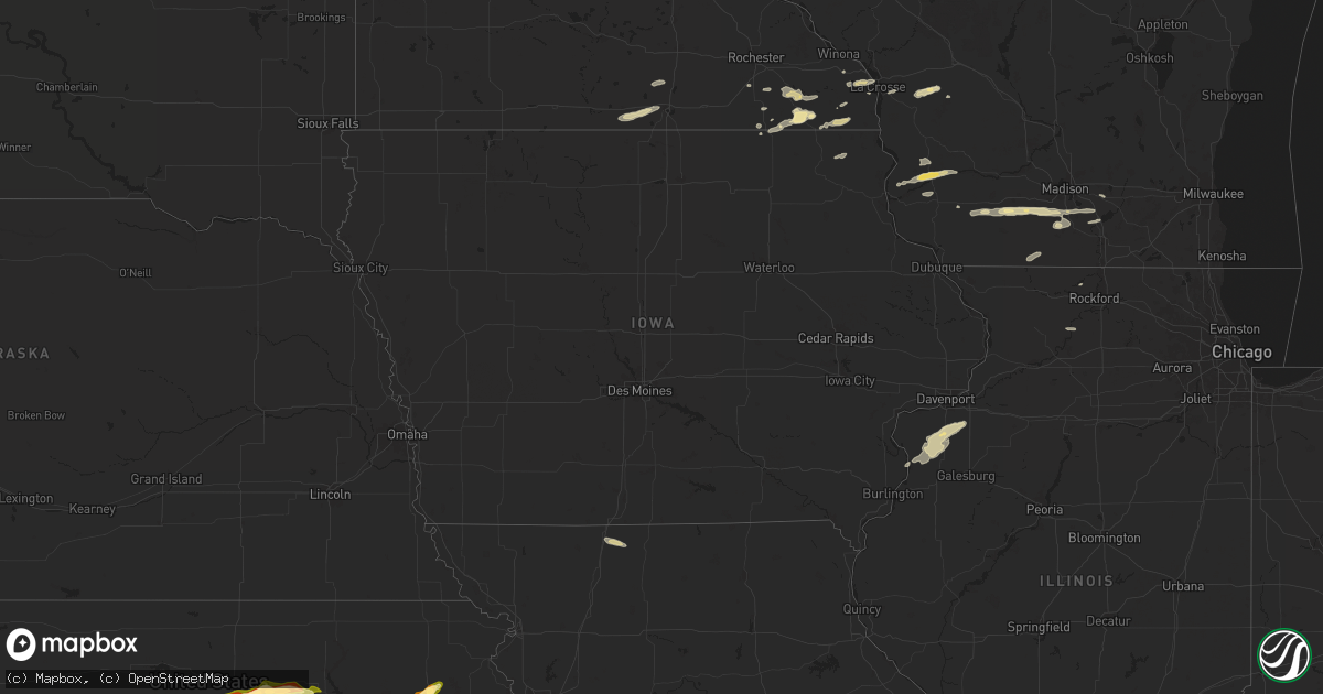 Hail map in Iowa on March 27, 2025