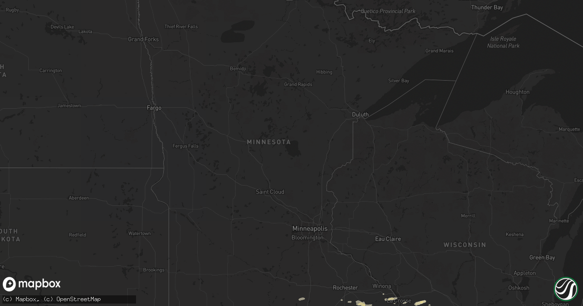 Hail map in Minnesota on March 27, 2025
