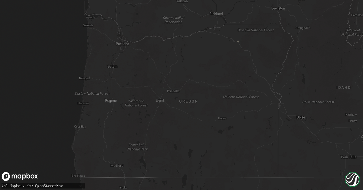 Hail map in Oregon on March 27, 2025