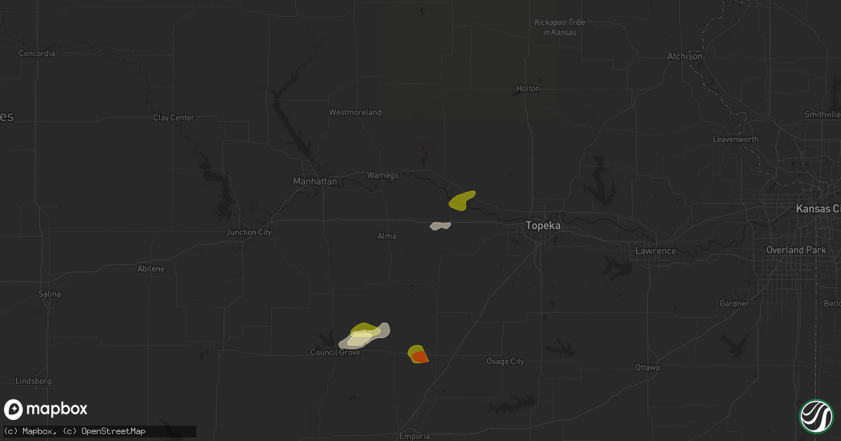 Hail map in Paxico, KS on March 27, 2025