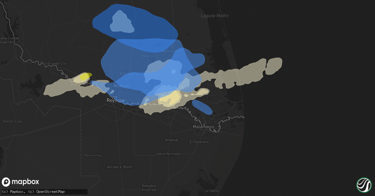 Hail map in San Benito, TX on March 27, 2025
