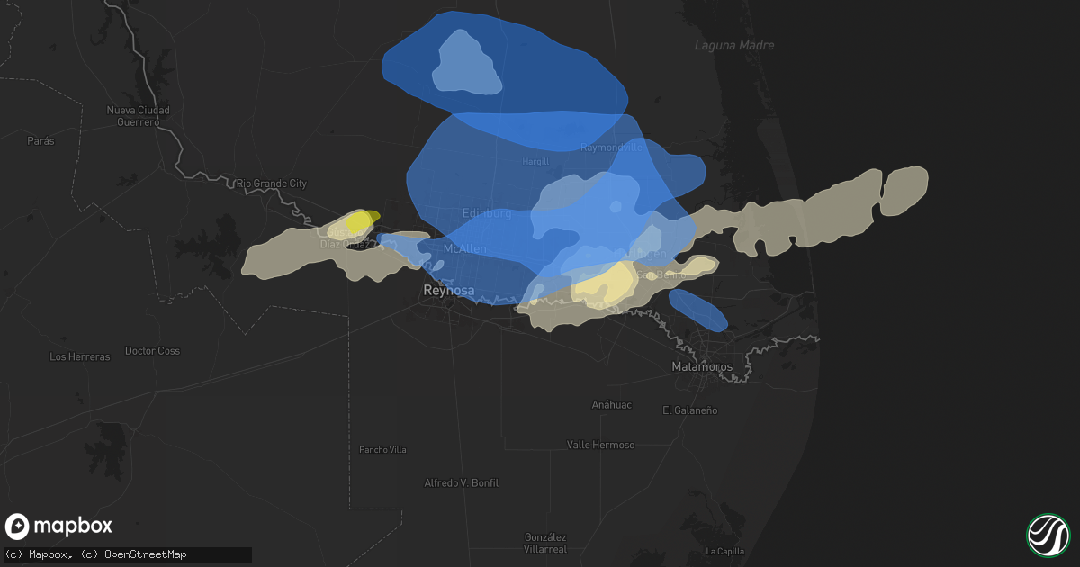 Hail map in Weslaco, TX on March 27, 2025