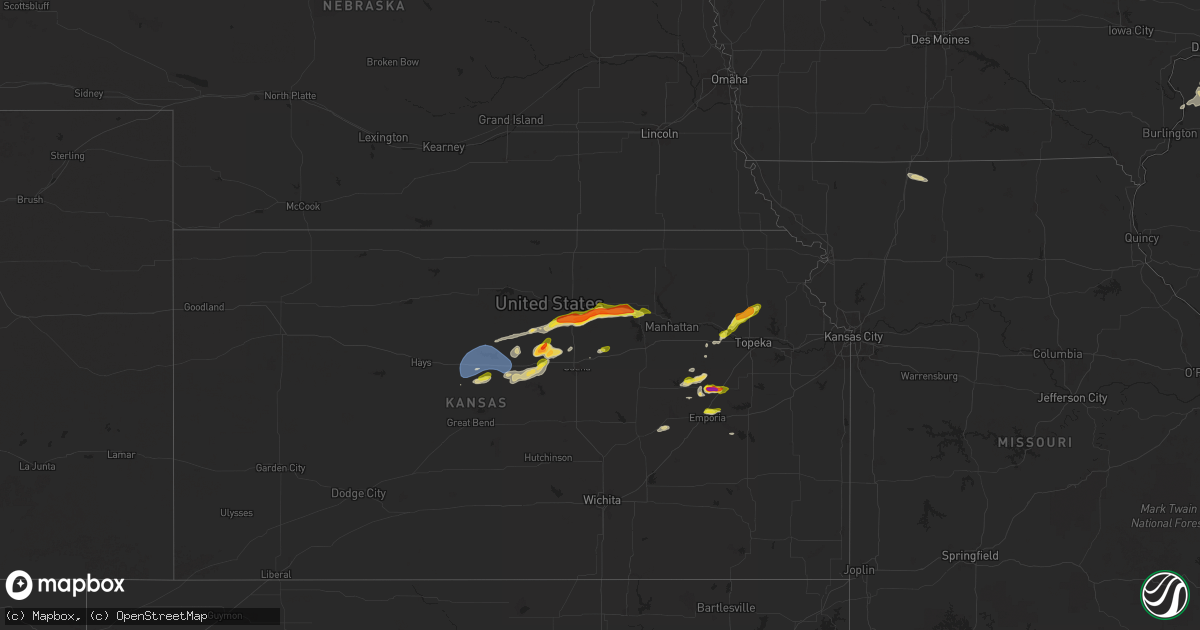 Hail map on March 27, 2025