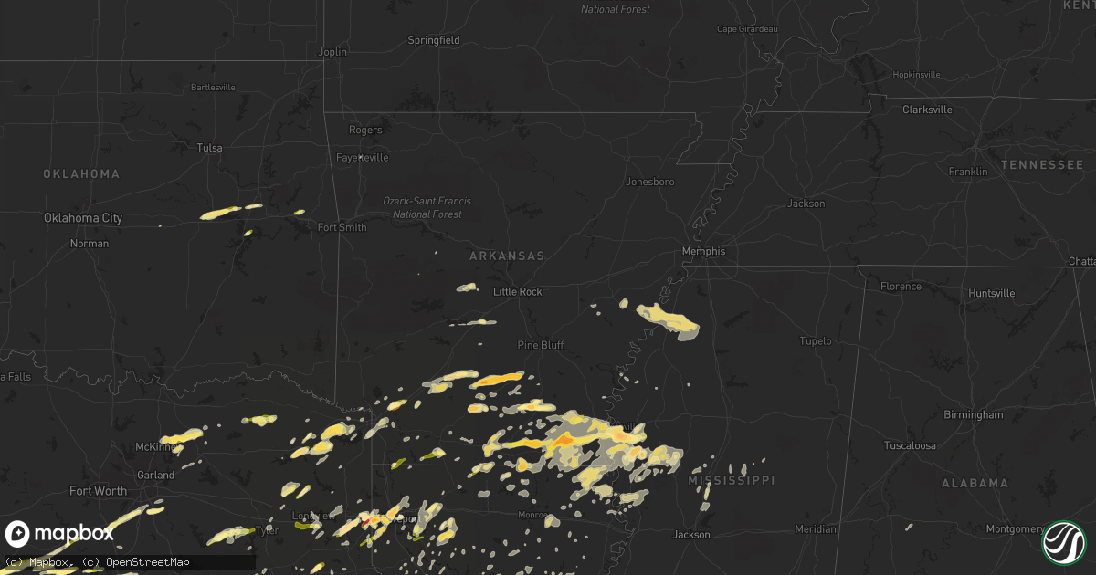 Hail map in Arkansas on March 28, 2014