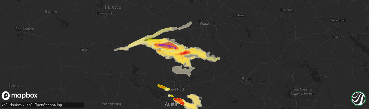 Hail map in Belton, TX on March 28, 2014