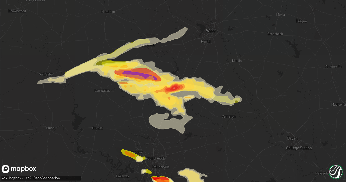 Hail map in Belton, TX on March 28, 2014