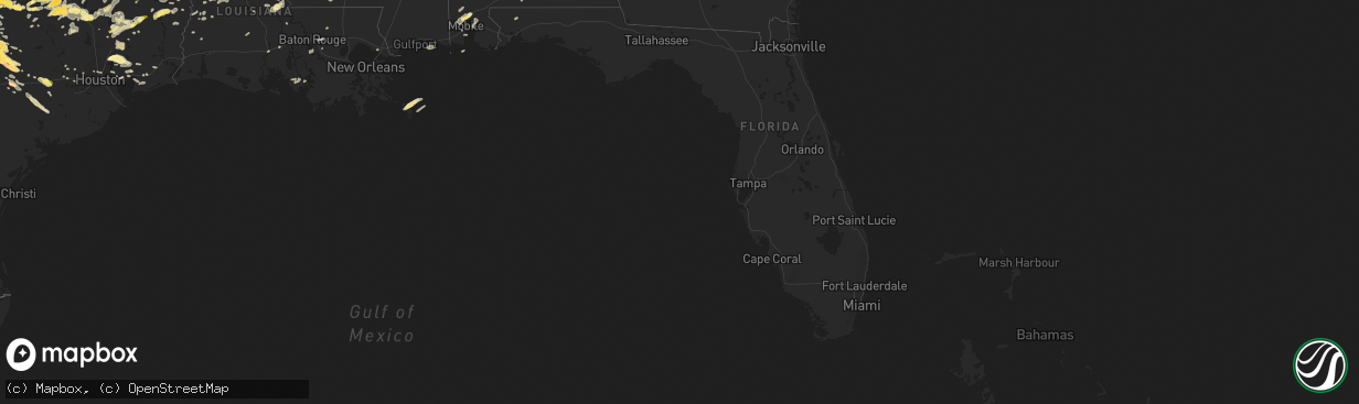 Hail map in Florida on March 28, 2014