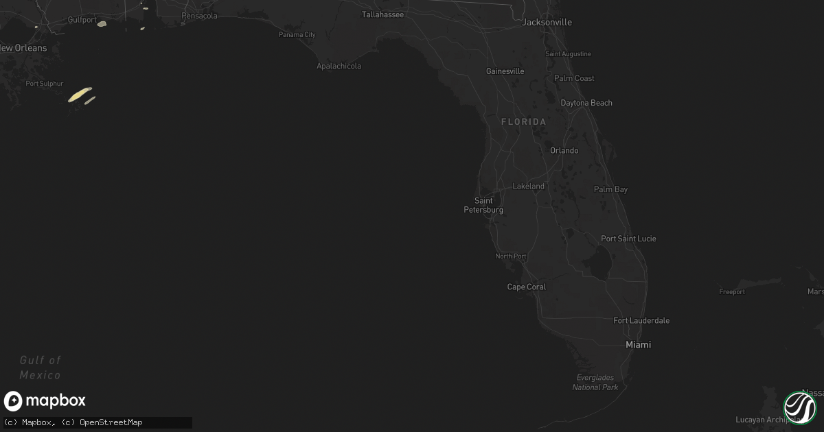 Hail map in Florida on March 28, 2014