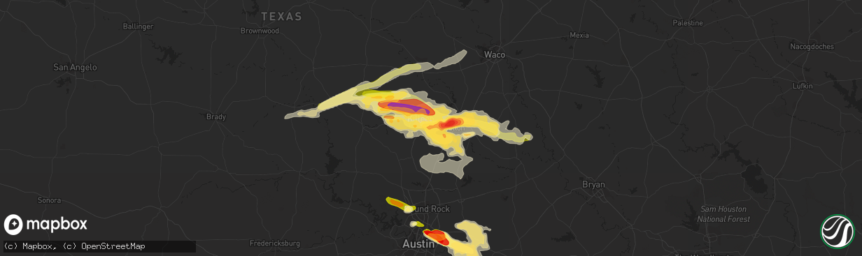 Hail map in Harker Heights, TX on March 28, 2014