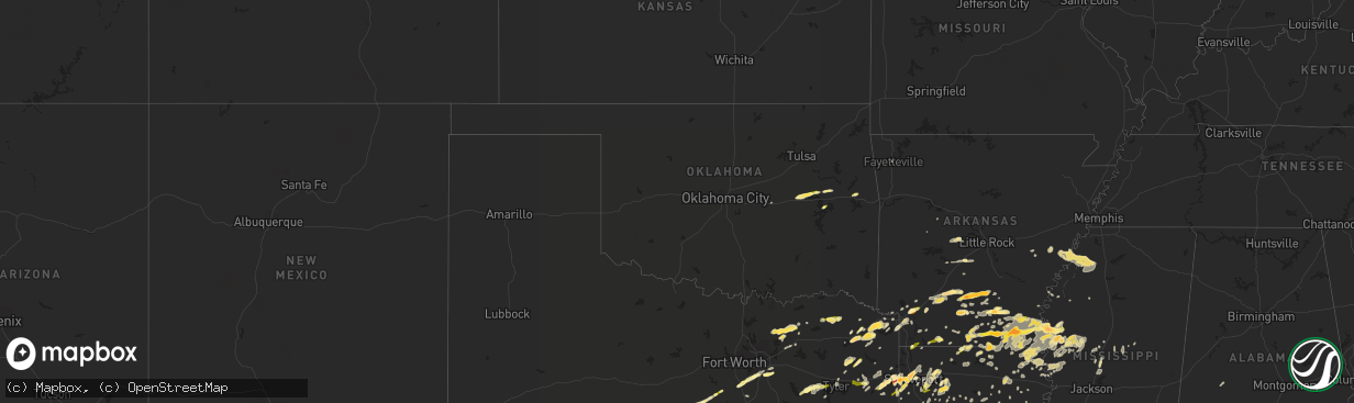 Hail map in Oklahoma on March 28, 2014