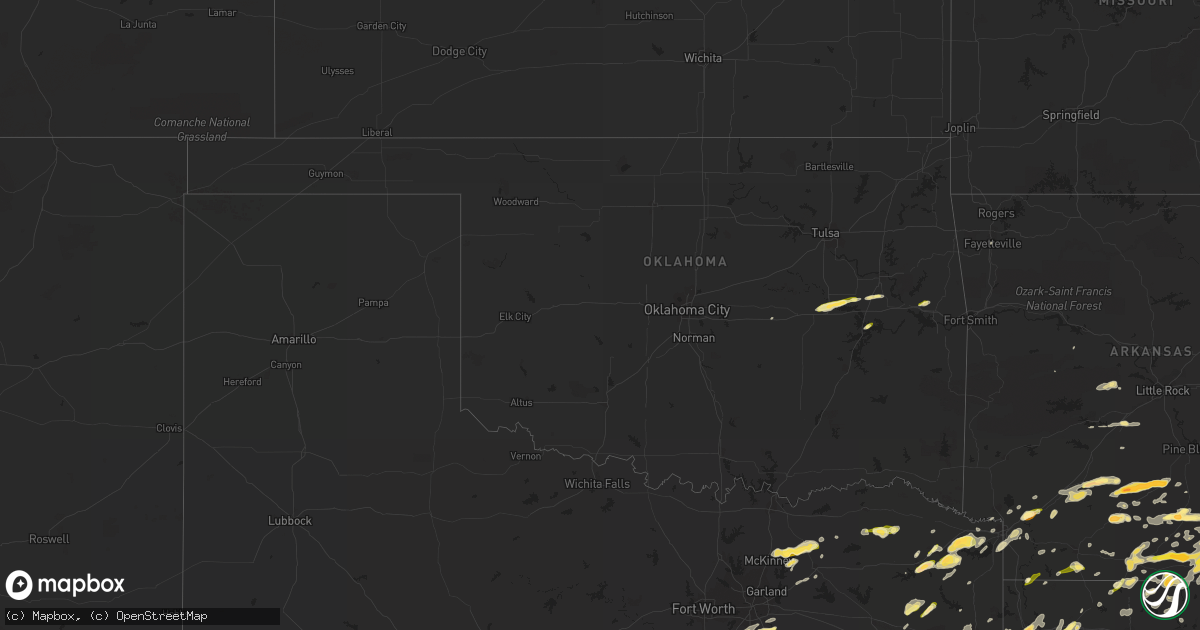 Hail map in Oklahoma on March 28, 2014