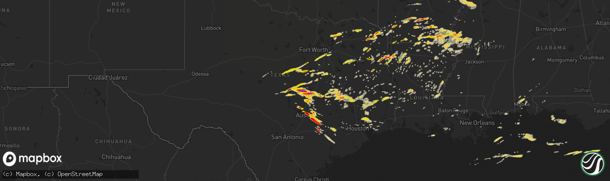 Hail map on March 28, 2014