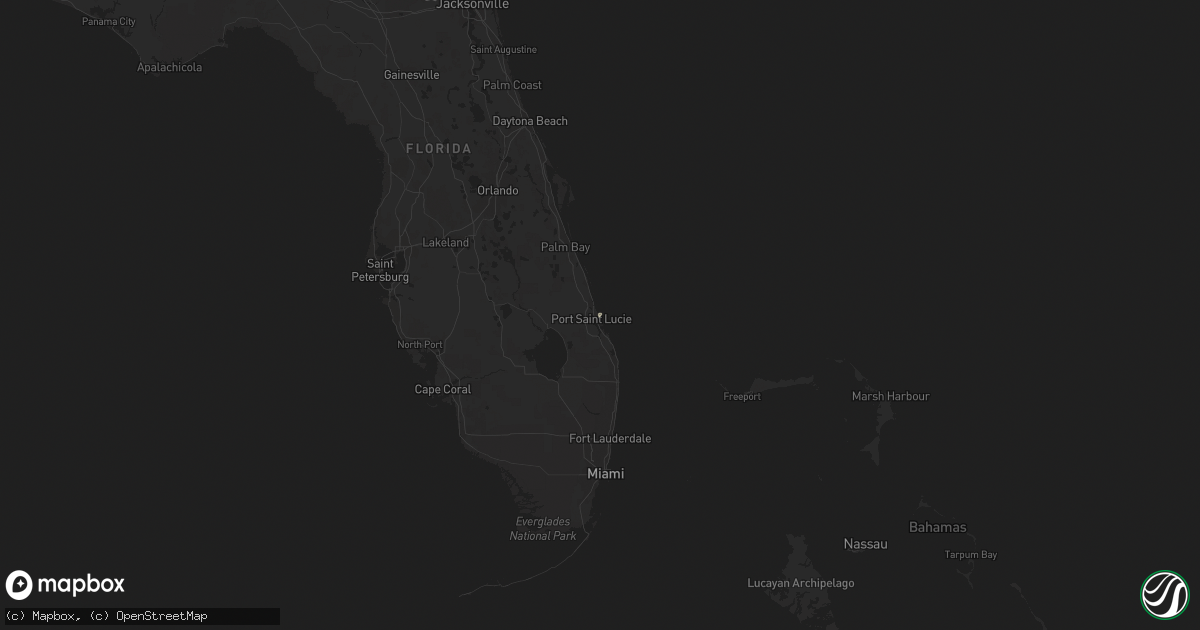 Hail map in Florida on March 28, 2016