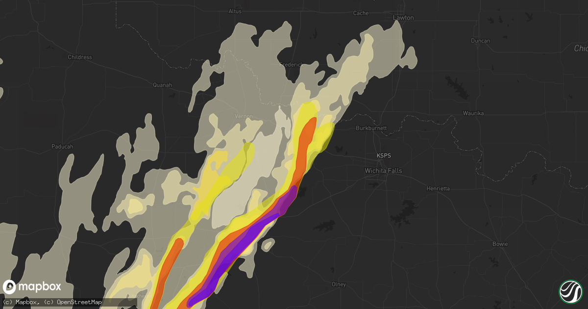 Hail map in Electra, TX on March 28, 2017