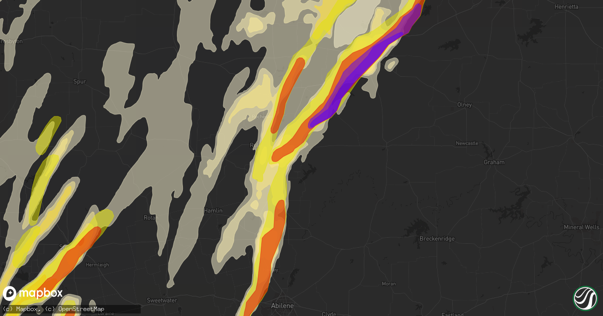 Hail map in Haskell, TX on March 28, 2017