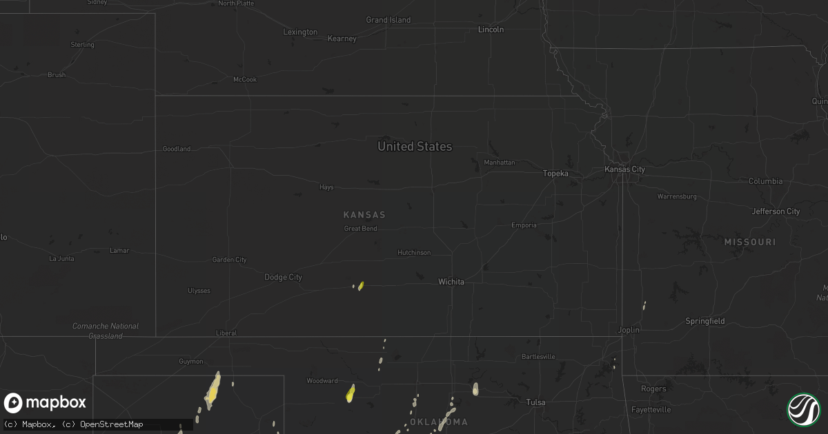 Hail map in Kansas on March 28, 2017