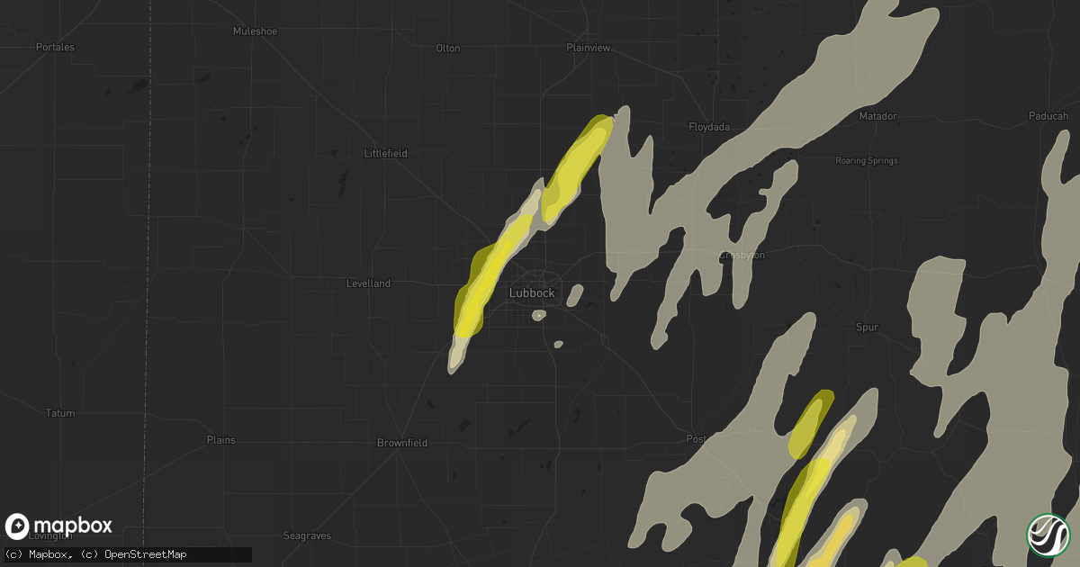 Hail map in Lubbock, TX on March 28, 2017