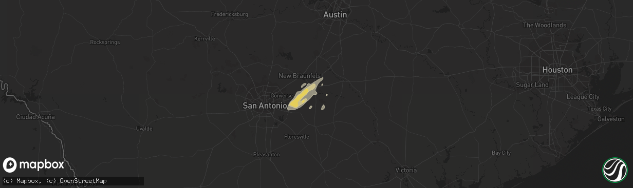 Hail map in Seguin, TX on March 28, 2017