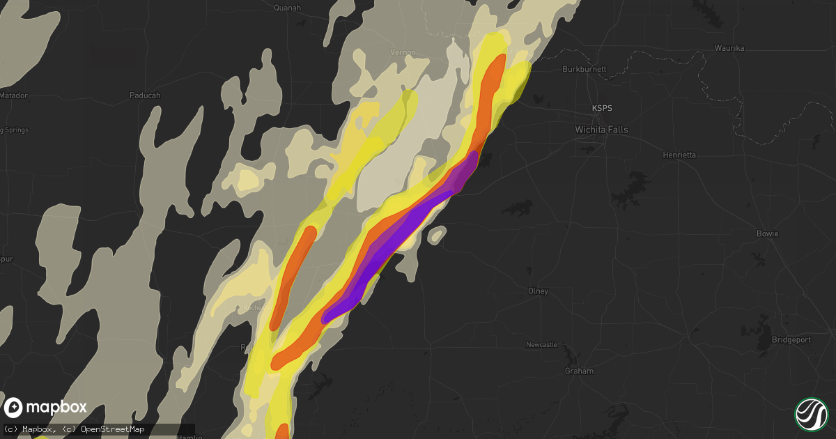 Hail map in Seymour, TX on March 28, 2017
