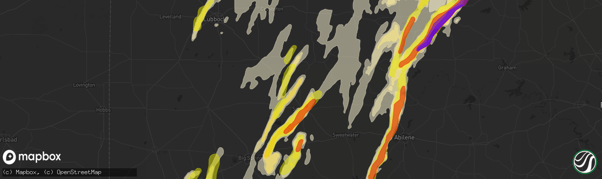 Hail map in Snyder, TX on March 28, 2017