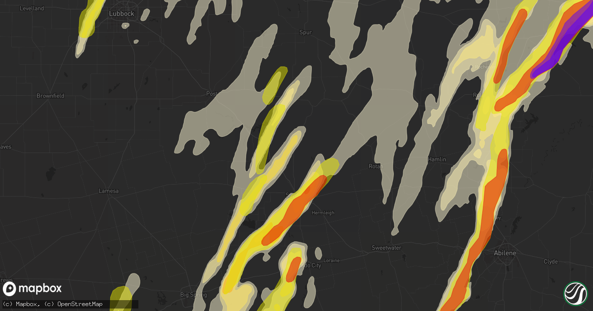 Hail map in Snyder, TX on March 28, 2017