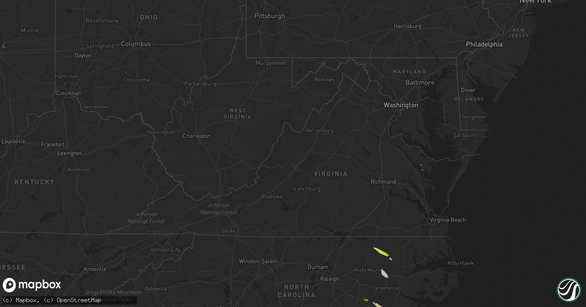 Hail map in Virginia on March 28, 2017