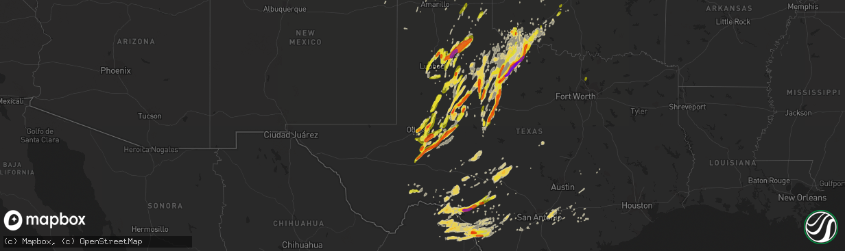 Hail map on March 28, 2017