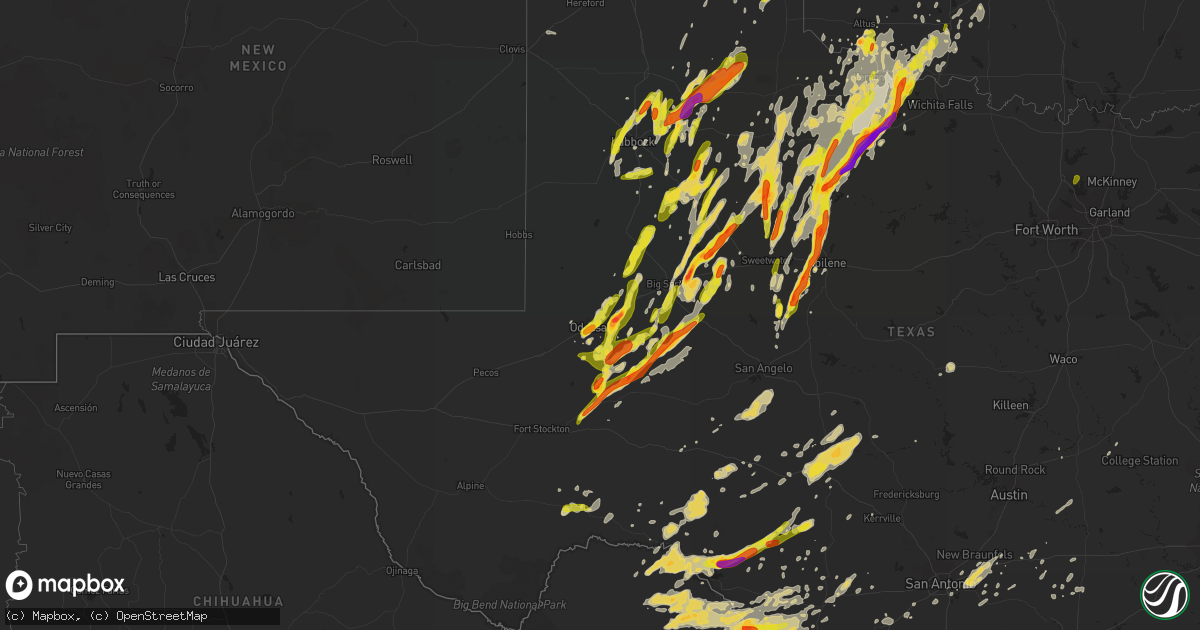 Hail map on March 28, 2017