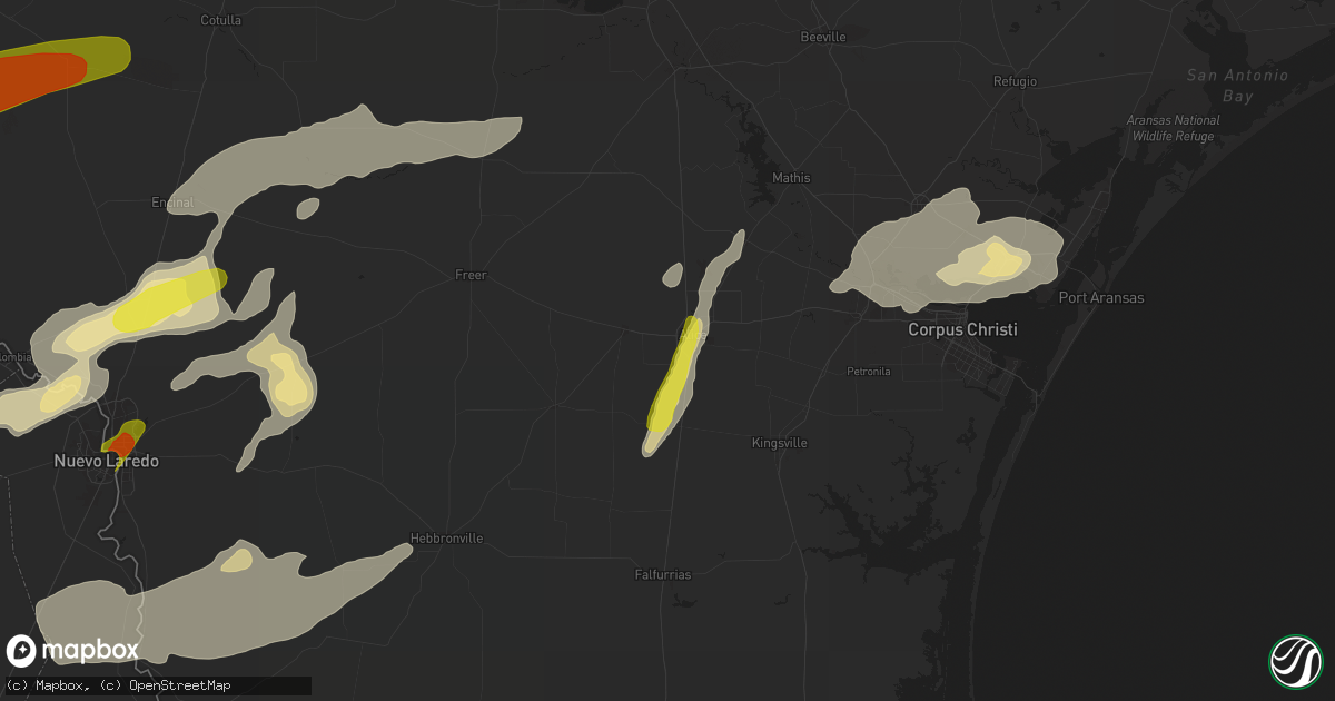 Hail map in Alice, TX on March 28, 2018