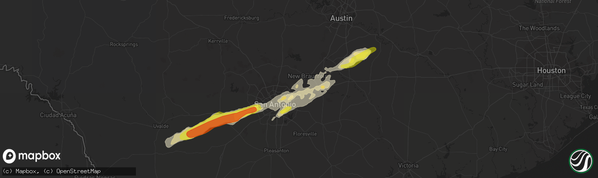 Hail map in Cibolo, TX on March 28, 2018