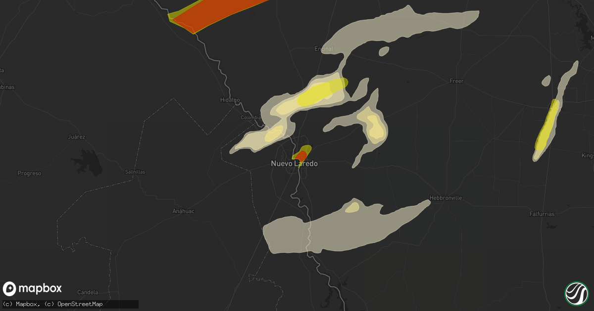 Hail map in Laredo, TX on March 28, 2018
