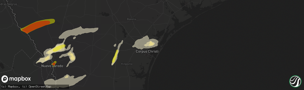 Hail map in Portland, TX on March 28, 2018