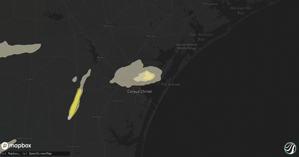 Hail map in Portland, TX on March 28, 2018