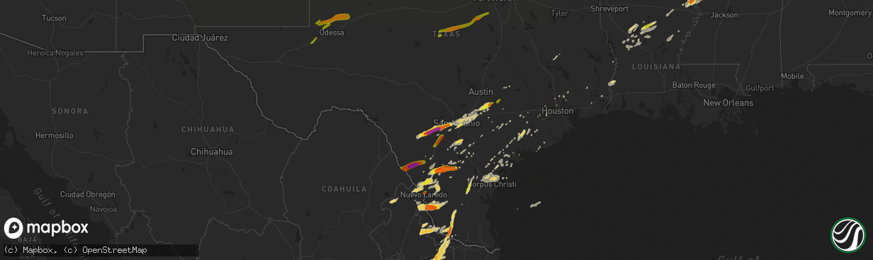 Hail map on March 28, 2018