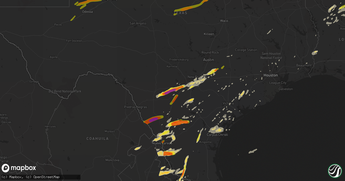 Hail map on March 28, 2018