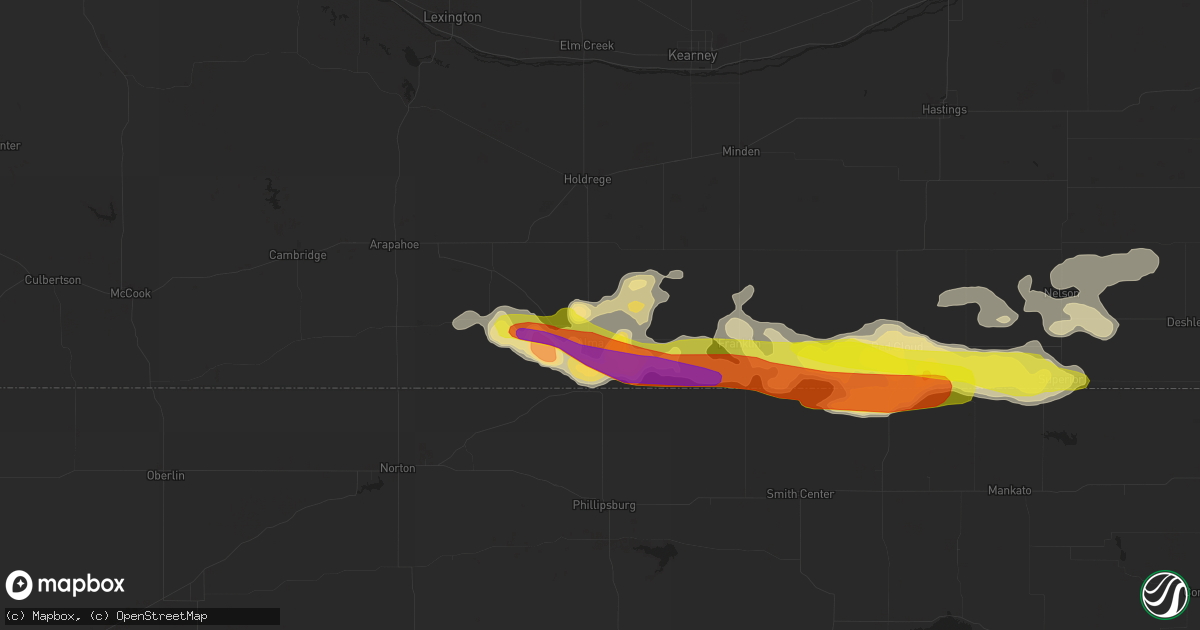 Hail map in Alma, NE on March 28, 2019