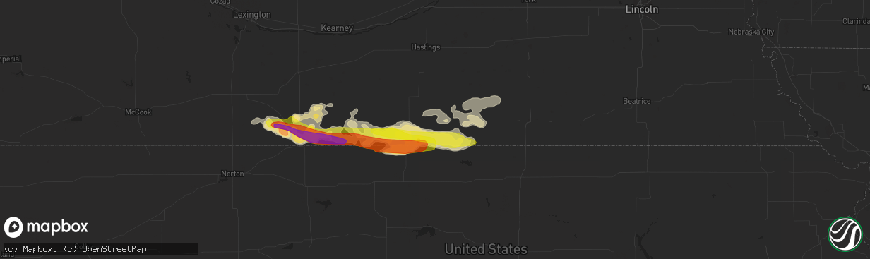 Hail map in Guide Rock, NE on March 28, 2019