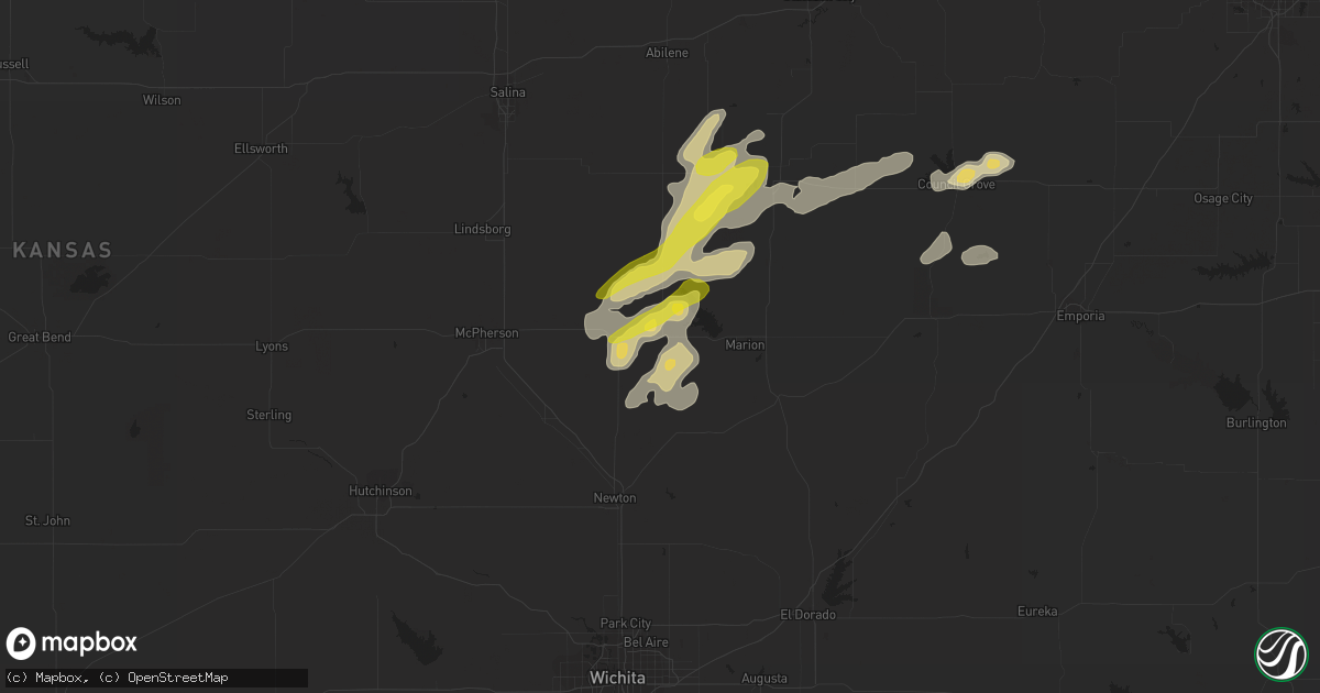 Hail map in Hillsboro, KS on March 28, 2019