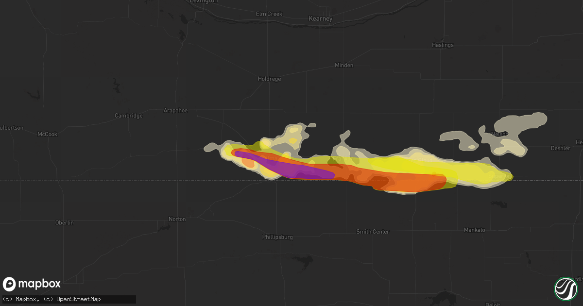 Hail map in Republican City, NE on March 28, 2019
