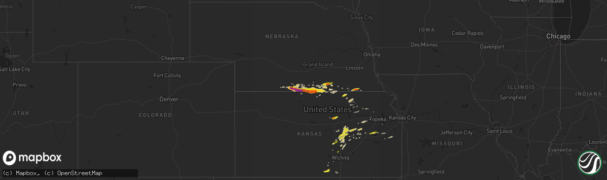 Hail map on March 28, 2019