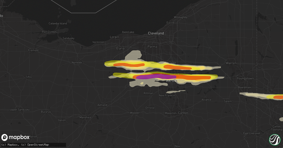 Hail map in Medina, OH on March 28, 2020