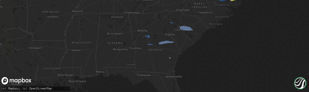 Hail map in Georgia on March 28, 2021