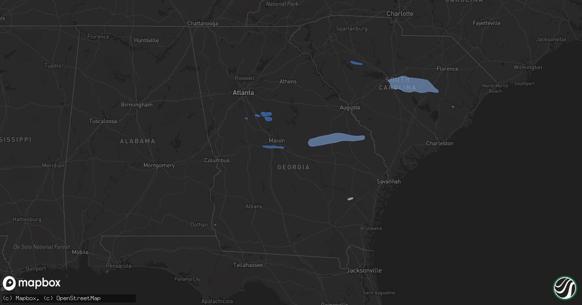 Hail map in Georgia on March 28, 2021