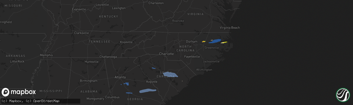 Hail map in North Carolina on March 28, 2021