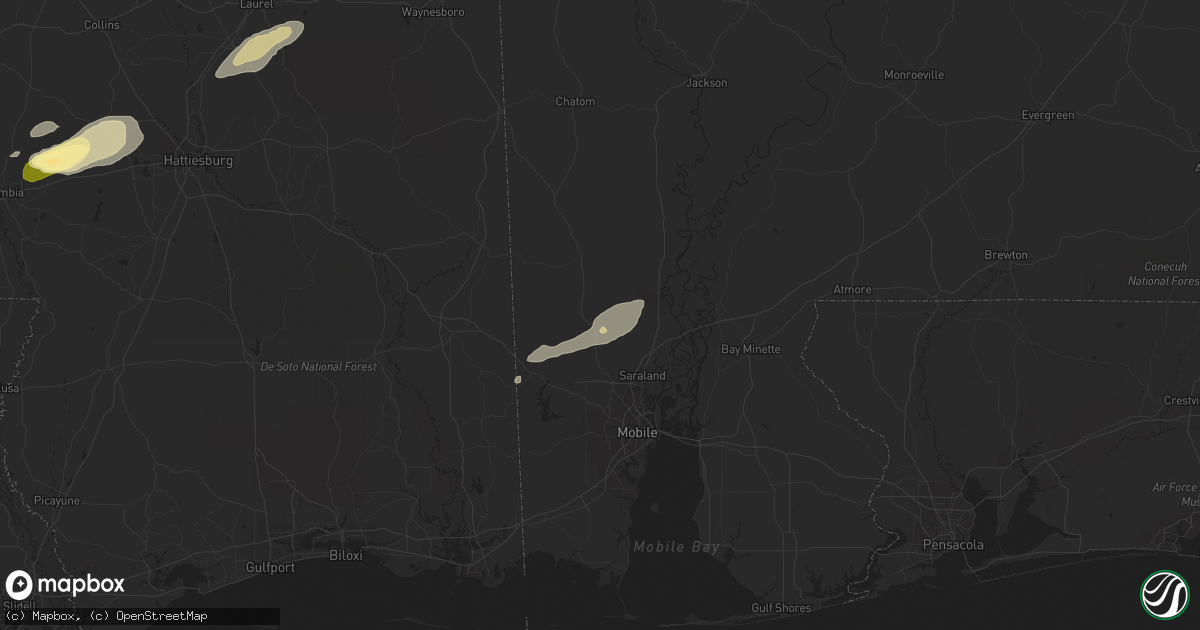 Hail map in Chunchula, AL on March 28, 2023