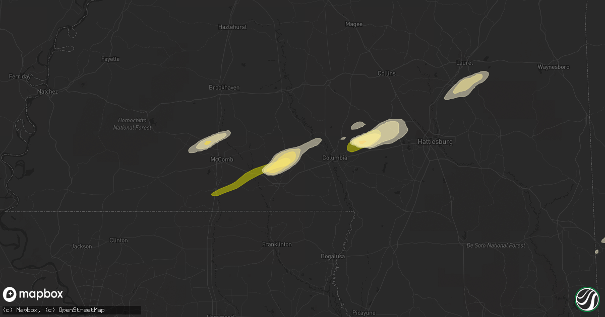 Hail map in Kokomo, MS on March 28, 2023