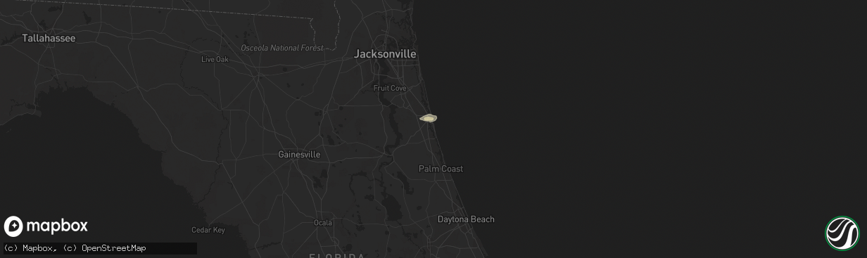 Hail map in Saint Augustine, FL on March 28, 2023